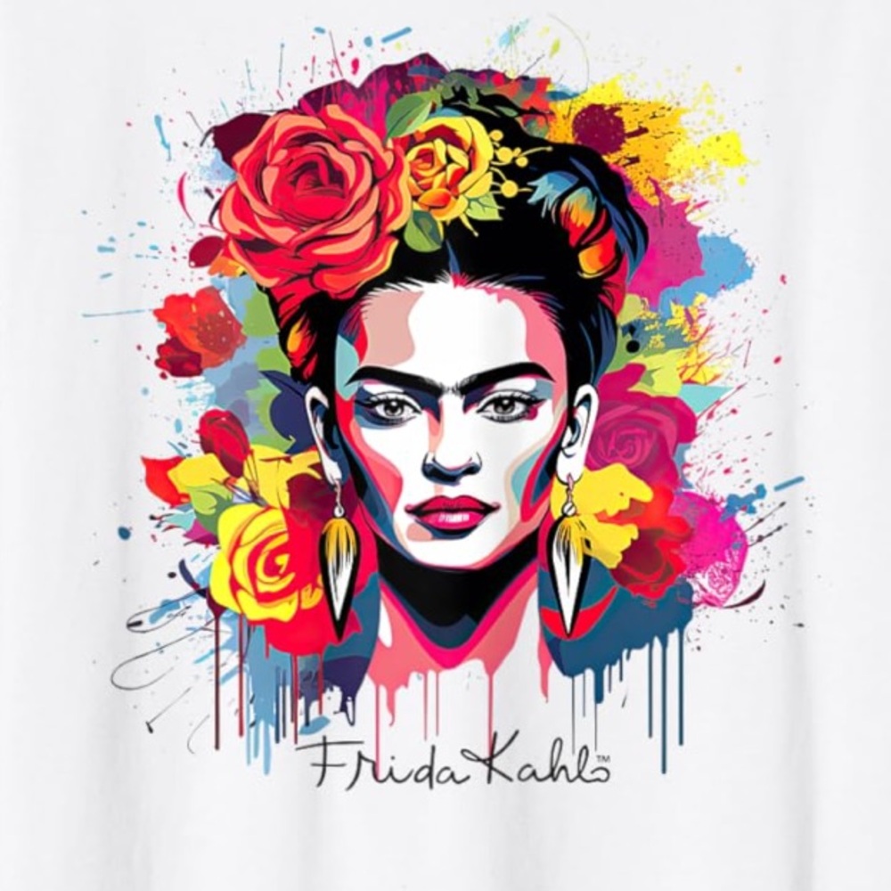 ARTSY WHITE FRIDA KAHLO T-SHIRT| NEW - Picture 3 of 9